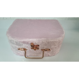 Maleta de Pelúcia Rosa + Kit de tricô + Naninha